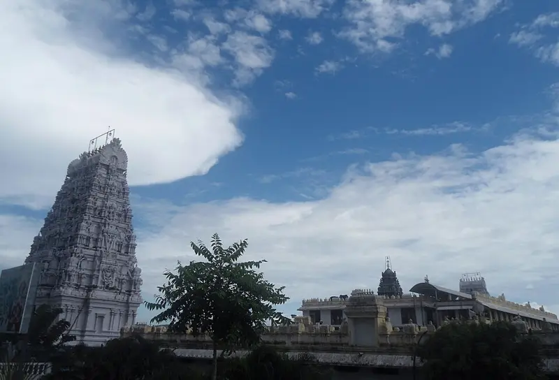 View of the Annavaram temple complex on Ratnagiri hill