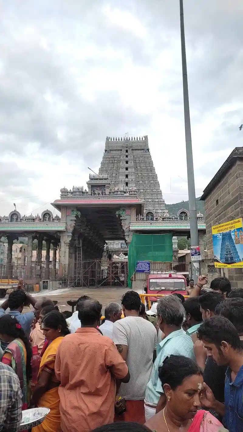 Raja Gopuram of Tiruvannamalai on a Karthika Pournami Girivalam day
