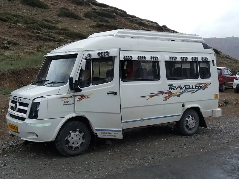Force Traveller van of the type used as a tempo traveller on a mountain highway