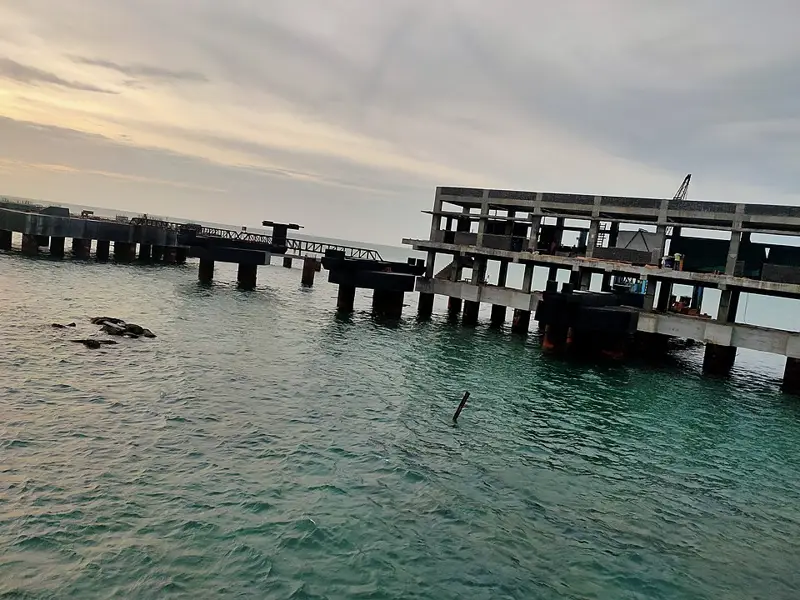 Pamban Bridge at Rameswaram over the sea