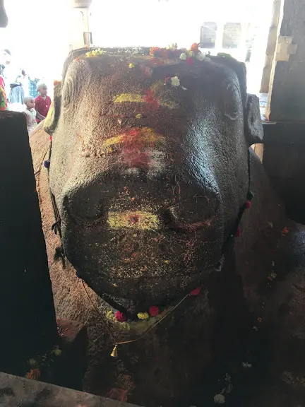 Nandi statue at Yaganti temple