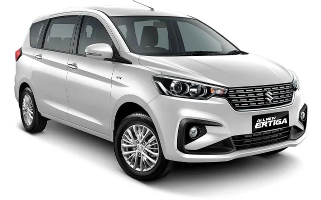 White Maruti Suzuki Ertiga 7-seater available for hire in Tirupati